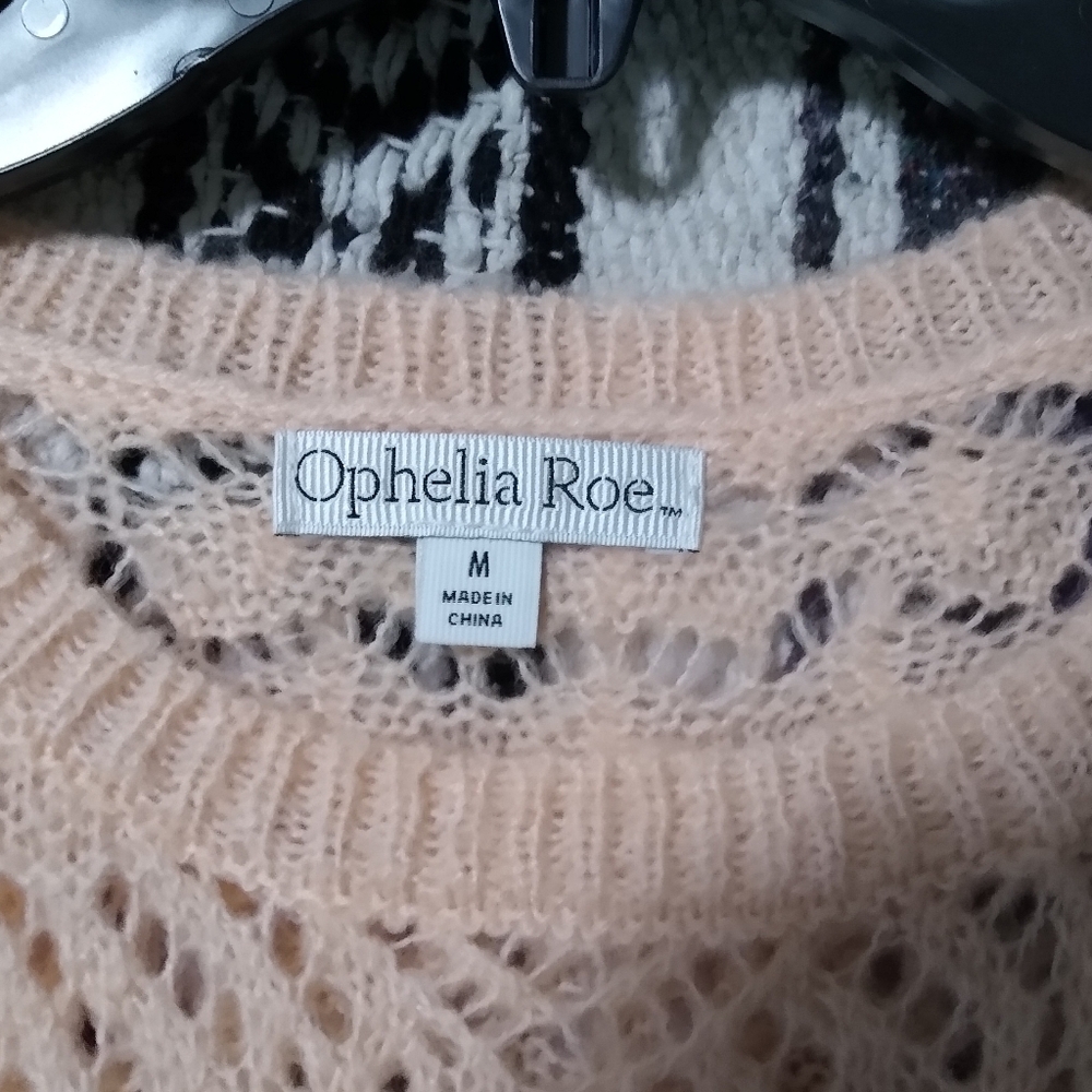 Ophelia Roe light sweater Size M Peach/Light Orange - Picture 4 of 6